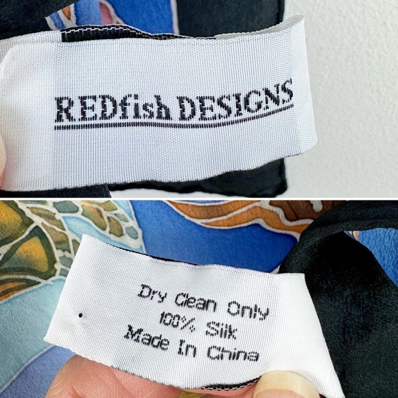 Redfish Designs Hand-Painted Aquatic Animal Silk Scarf - Picture 4 of 8